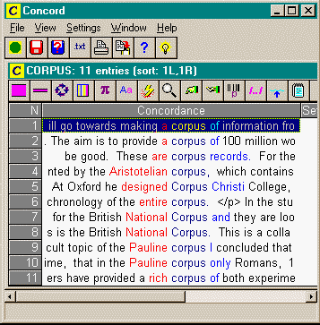 Concordance from Index